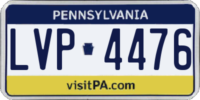 PA license plate LVP4476