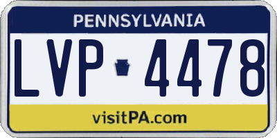 PA license plate LVP4478