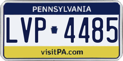 PA license plate LVP4485