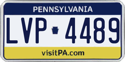 PA license plate LVP4489