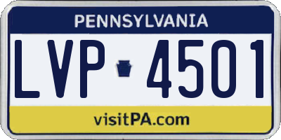 PA license plate LVP4501