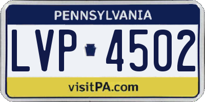PA license plate LVP4502