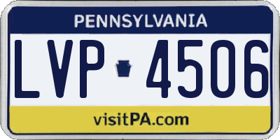 PA license plate LVP4506