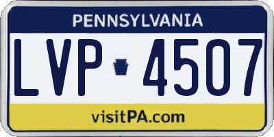 PA license plate LVP4507