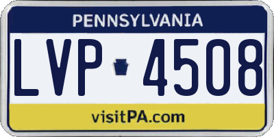 PA license plate LVP4508