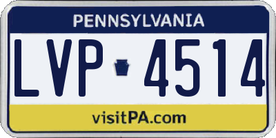 PA license plate LVP4514