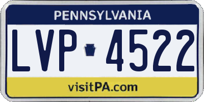 PA license plate LVP4522