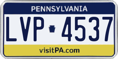 PA license plate LVP4537