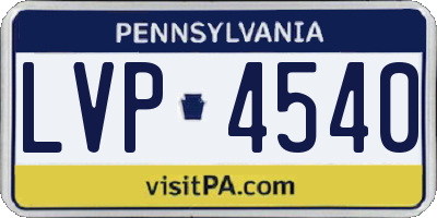PA license plate LVP4540