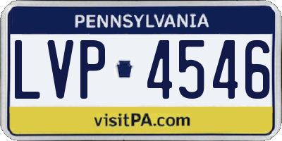 PA license plate LVP4546