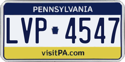 PA license plate LVP4547