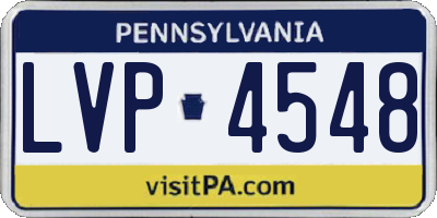 PA license plate LVP4548