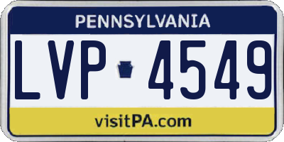 PA license plate LVP4549