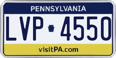 PA license plate LVP4550