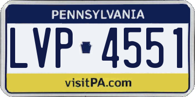 PA license plate LVP4551