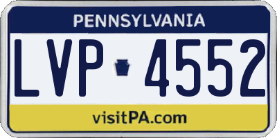 PA license plate LVP4552