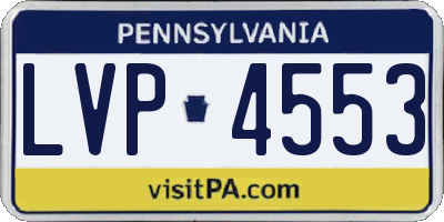 PA license plate LVP4553