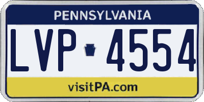 PA license plate LVP4554