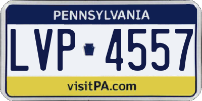 PA license plate LVP4557