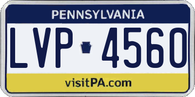 PA license plate LVP4560