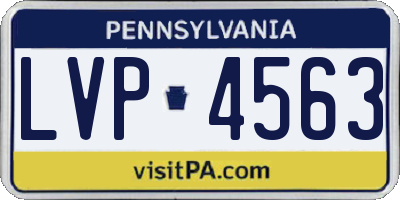 PA license plate LVP4563