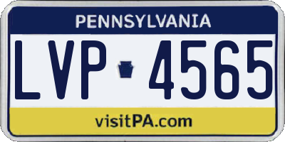 PA license plate LVP4565
