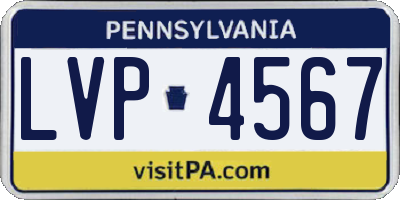 PA license plate LVP4567