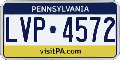 PA license plate LVP4572