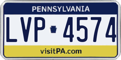 PA license plate LVP4574