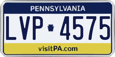 PA license plate LVP4575