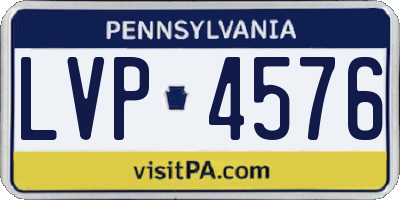 PA license plate LVP4576