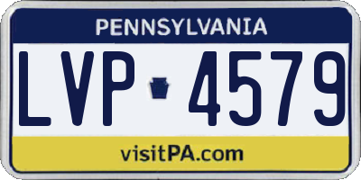 PA license plate LVP4579