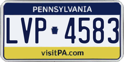 PA license plate LVP4583
