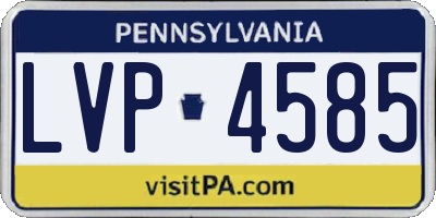 PA license plate LVP4585