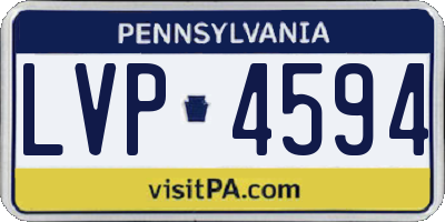 PA license plate LVP4594