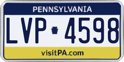 PA license plate LVP4598