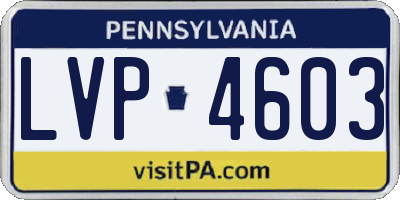 PA license plate LVP4603
