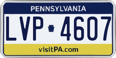 PA license plate LVP4607