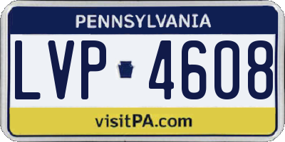 PA license plate LVP4608