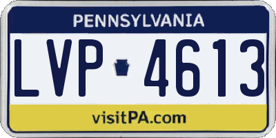 PA license plate LVP4613