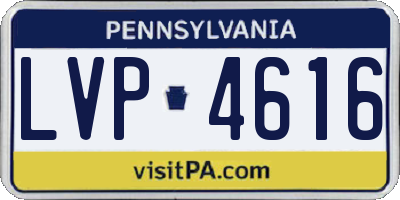 PA license plate LVP4616