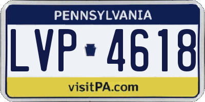 PA license plate LVP4618