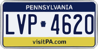 PA license plate LVP4620