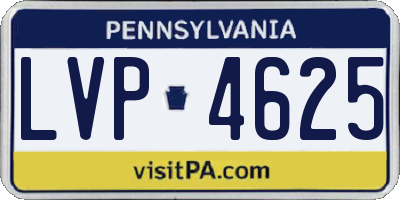 PA license plate LVP4625