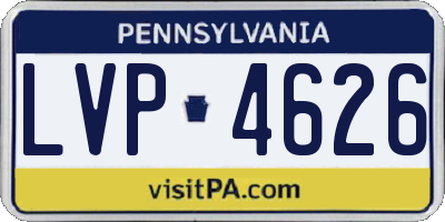 PA license plate LVP4626