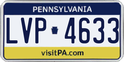 PA license plate LVP4633