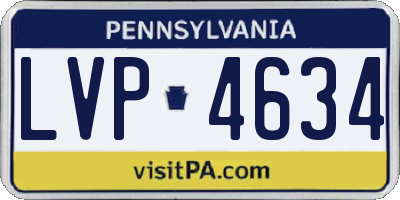 PA license plate LVP4634