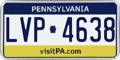 PA license plate LVP4638