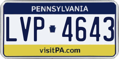 PA license plate LVP4643
