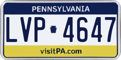 PA license plate LVP4647